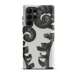 Aspidium Filix Mas (shield Fern Fronds) - Karl Blossfeldt Phone Case Samsung Galaxy S22 Ultra / Matte Black White Fern-patterned Phone Case