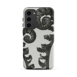 Aspidium Filix Mas (shield Fern Fronds) - Karl Blossfeldt Phone Case Samsung Galaxy S23 Plus / Matte Black White Fern-patterned Phone Case