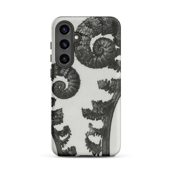 Aspidium Filix Mas (shield Fern Fronds) - Karl Blossfeldt Phone Case Samsung Galaxy S24 Plus / Matte Black White Fern-patterned Phone Case