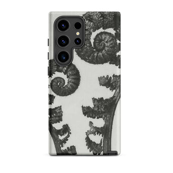 Aspidium Filix Mas (shield Fern Fronds) - Karl Blossfeldt Phone Case Samsung Galaxy S24 Ultra / Matte Black White Fern-patterned Phone Case