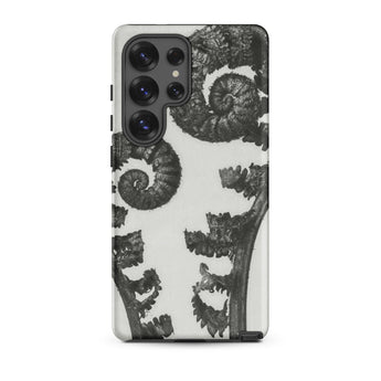 Aspidium Filix Mas (shield Fern Fronds) - Karl Blossfeldt Phone Case Samsung Galaxy S25 Ultra / Matte Black White Fern-patterned Phone Case