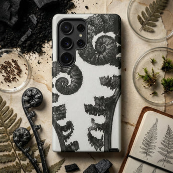 Aspidium Filix Mas (shield Fern Fronds) - Karl Blossfeldt Phone Case Sleek White Phone Case Detailed Black-and-white Botanical Illustration