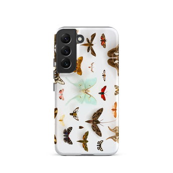 Assorted Moths - Flying Creatures Taxonomy Phone Case, Samsung Galaxy S22 / Matte, Mobile Cases, Toby Leon
