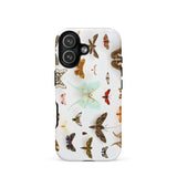 Assorted Moths - Flying Creatures Taxonomy Phone Case Iphone 17 / Matte White Butterfly-patterned Gold Accents Textured Finish Pale Luna