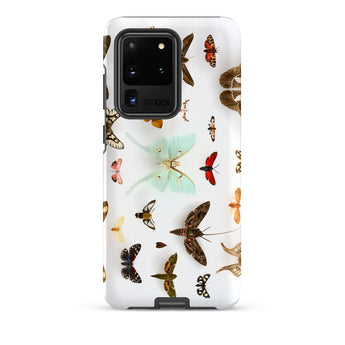Assorted Moths - Flying Creatures Taxonomy Phone Case Samsung Galaxy S20 Ultra / Matte White Adorned Vibrant Detailed Illustration