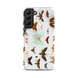 Assorted Moths - Flying Creatures Taxonomy Phone Case Samsung Galaxy S22 Plus / Matte White Adorned Detailed Colorful Collage Butterflies