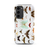 Assorted Moths - Flying Creatures Taxonomy Phone Case Samsung Galaxy S23 Plus / Matte White Adorned Detailed Colorful Print Butterflies