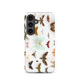 Assorted Moths - Flying Creatures Taxonomy Phone Case Samsung Galaxy S24 / Matte White Adorned Vibrant Detailed Illustration Butterflies