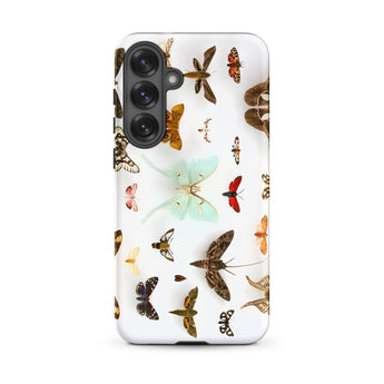 Assorted Moths - Flying Creatures Taxonomy Phone Case Samsung Galaxy S25 Plus / Matte White Adorned Vibrant Detailed Illustration