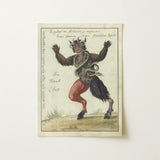 Astaroth - Compendium of Demonology Art Print / Canvas Antique Watercolor Illustration Horned Demonic Figure Black Fur, Grim Grimoire Hand,