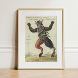 Astaroth - Compendium of Demonology Art Print / Canvas Framed Vintage Illustration Demonic Figure Horns Dark Skin Demonology Art Print,