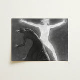 Astral Man - Sascha Schneider Art Print / Canvas Black-and-white Painting Two Figures Dramatic Contrast Dark Hypnotist Exudes Sculptural,