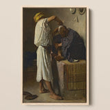 At the Barber Shop - Leon Bonnat Art Print / Canvas, Prints