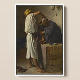 At the Barber Shop - Leon Bonnat Art Print / Canvas, Prints