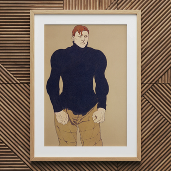 Athlete - Edward Penfield Art Print / Canvas, 12x18’’ / 31x46cm / Natural Frame, Posters Prints & Visual Artwork, Toby Leon