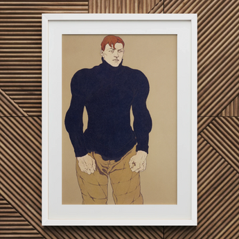 Athlete - Edward Penfield Art Print / Canvas, 12x18’’ / 31x46cm / White Frame, Posters Prints & Visual Artwork, Toby Leon