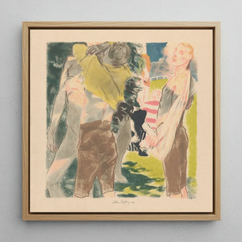 Athletes Dressing - John Copley Art Print / Canvas, 12x12’’ / 31x31cm / Natural Frame, Posters Prints & Visual Artwork, Toby Leon