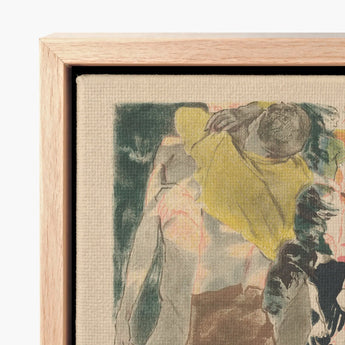 Light Wood-framed Canvas Print Abstract Impressionistic Artwork Bold Athletes Dressing, John Copley, Strips, Interwar British Sporting,
