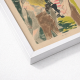 Framed Artwork Stylized Colorful Illustration Figures Motion Textured Athletes Dressing, John Copley, Strips, Interwar British Sporting,