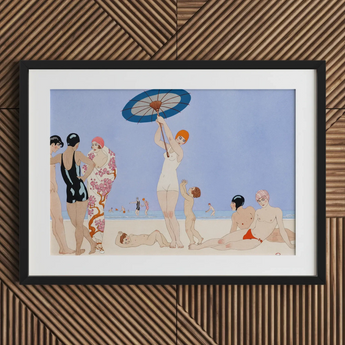 Au Lido - George Barbier 1920s Beach Fashion Art Print / Canvas, George Barbier, 1920s Beach Chic, Barbier 1920s Beach