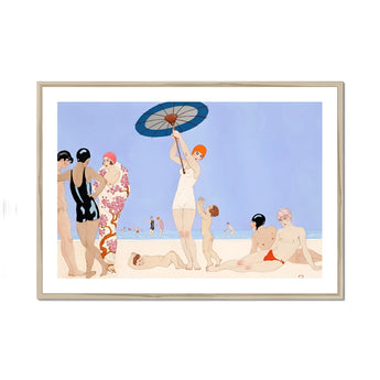 Au Lido - George Barbier 1920s Beach Fashion Art Print, Framed Beach Scene Print