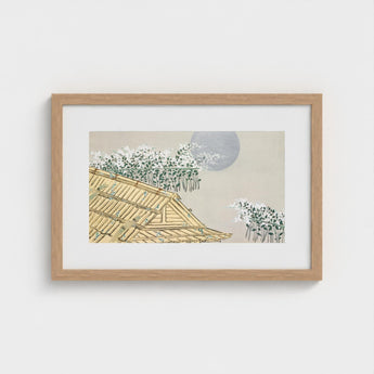 Autumn Evening - Kamisaka Sekka Art Print / Canvas Minimalist Wooden-framed Traditional Japanese-style Roof Delicate, Lacquered Hush