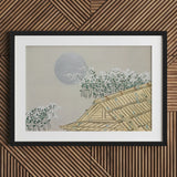 Autumn Evening - Kamisaka Sekka Art Print / Canvas Black Framed Artwork White Mat Gray-toned Landscape Design, Lacquered Hush Presses Prints