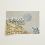 Autumn Evening - Kamisaka Sekka Art Print / Canvas Minimalist Painting Traditional Japanese-style Roof Beige Wooden, Lacquered Hush Presses