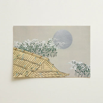Autumn Evening - Kamisaka Sekka Art Print / Canvas Minimalist Painting Traditional Japanese-style Roof Beige Wooden, Lacquered Hush Presses