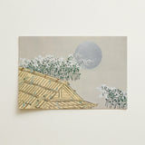 Autumn Evening - Kamisaka Sekka Art Print / Canvas Minimalist Canvas Painting Traditional Japanese-style Roof Beige Wooden Kamisaka Sekka