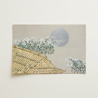 Autumn Evening - Kamisaka Sekka Art Print / Canvas Minimalist Canvas Painting Traditional Japanese-style Roof Beige Wooden Kamisaka Sekka