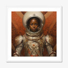 Ava - Black Lesbian Astronaut Art Print, African Woman Astronaut Vintage Suit