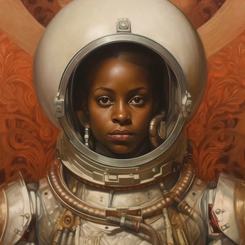 Ava - Black Lesbian Astronaut Art Print / Canvas, Black Lesbian Astronaut, Lesbian Astronaut Aesthetic, Queerest Astronaut