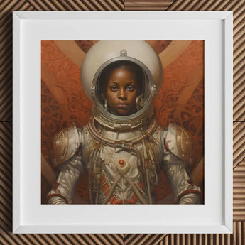 Ava - Black Lesbian Astronaut Art Print / Canvas White Framed Portrait, Aesthetic, Queerest Prints
