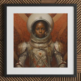Ava - Black Lesbian Astronaut Art Print / Canvas White Framed Portrait, Aesthetic, Queerest Prints