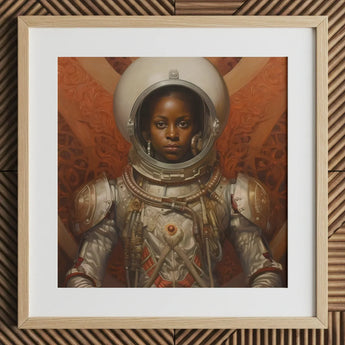 Ava - Black Lesbian Astronaut Art Print / Canvas Wooden Framed Portrait, Aesthetic, Queerest Prints