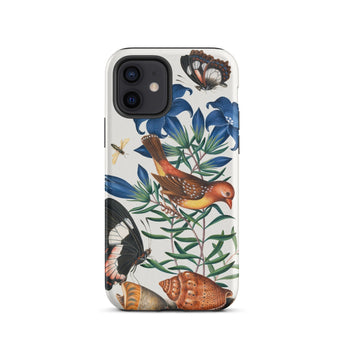 Avadavat Gentian Sawfly Swallowtail and Shells - James Bolton Phone Case Iphone 12 / Matte Floral Fauna Patterned Phone Case James Bolton’s