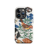 Avadavat Gentian Sawfly Swallowtail and Shells - James Bolton Phone Case Iphone 15 Pro / Matte Floral Fauna Patterned Phone Case James