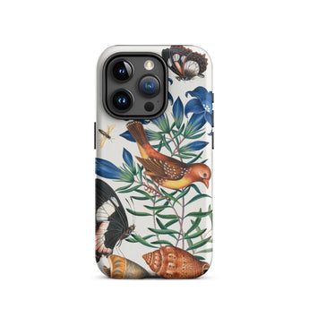 Avadavat Gentian Sawfly Swallowtail and Shells - James Bolton Phone Case Iphone 15 Pro / Matte Floral Fauna Patterned Bolton’s Botanical,