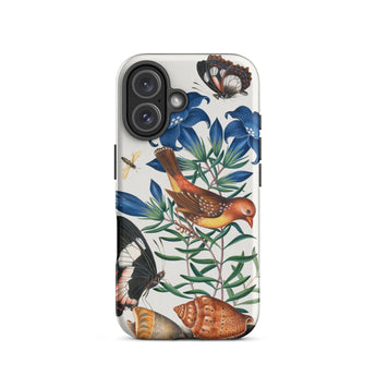 Avadavat Gentian Sawfly Swallowtail and Shells - James Bolton Phone Case Iphone 16 / Matte Bird Butterfly Patterned Phone Case James