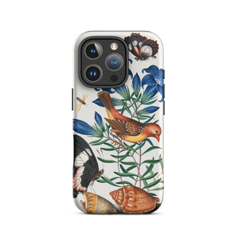 Avadavat Gentian Sawfly Swallowtail and Shells - James Bolton Phone Case Iphone 16 Pro / Matte Bird Butterfly Patterned Phone Case James