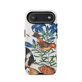 Avadavat Gentian Sawfly Swallowtail and Shells - James Bolton Phone Case Iphone 17 Air / Matte White Blue Floral Phone Case Birds