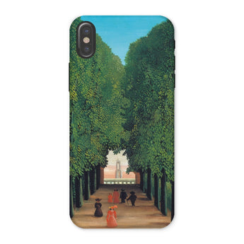 Avenue Saint Cloud Park - Henri Rousseau Phone Case Iphone x / Matte Phone Case Park Scene Henri Rousseau Iphone, Chestnut Leaves, Emerald