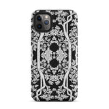 Aviary Black Aesthetic Pattern Art Iphone Case 11 Pro Max / Matte Black White Floral Patterned Phone Case Pattern Art Phone, Battle-tested