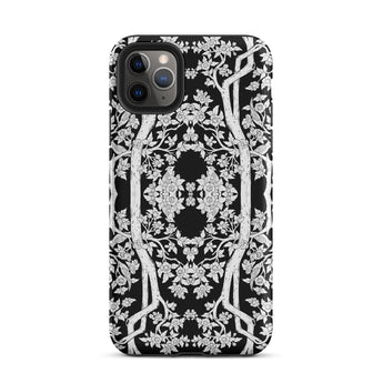 Aviary Black Aesthetic Pattern Art Iphone Case 11 Pro Max / Matte Black White Floral Patterned Phone Case Pattern Art Phone, Battle-tested