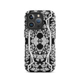 Aviary Black Aesthetic Pattern Art Iphone Case 16 Pro / Matte Black White Floral Patterned Phone Case Pattern Art Phone, Battle-tested