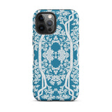 Aviary Blue Aesthetic Pattern Art Iphone Case 12 Pro Max / Matte Blue Phone Case Floral Tree Design Pattern Art Phone, Battle-tested