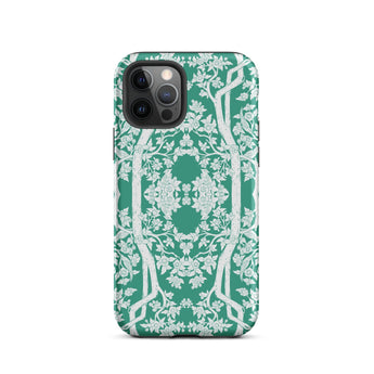 Aviary Green Aesthetic Pattern Art Iphone Case 12 Pro / Matte Floral Patterned Phone, Battle-tested Design, Cases Mobile