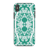 Aviary Green Aesthetic Pattern Art Iphone Case Xs / Matte Decorative Phone Case Green White Floral Pattern Art Phone, Battle-tested Design,