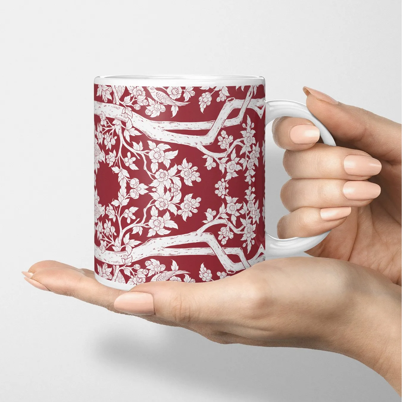 Aviary Mug — red - Mugs - Aesthetic Art